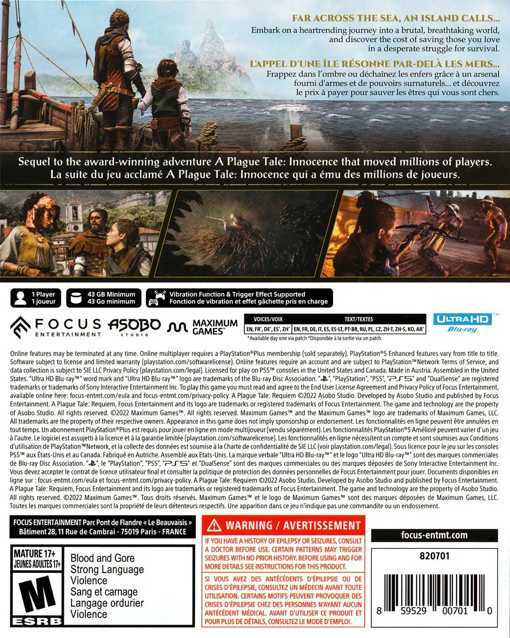 A Plague Tale: Requiem | PlayStation 5 | New